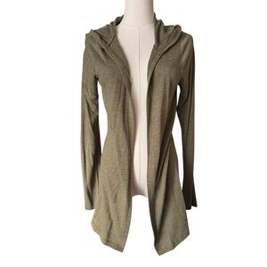 🔵 3/ $15 - Sweet Romeo Olive Green Hooded Open Cardigan Size Medium